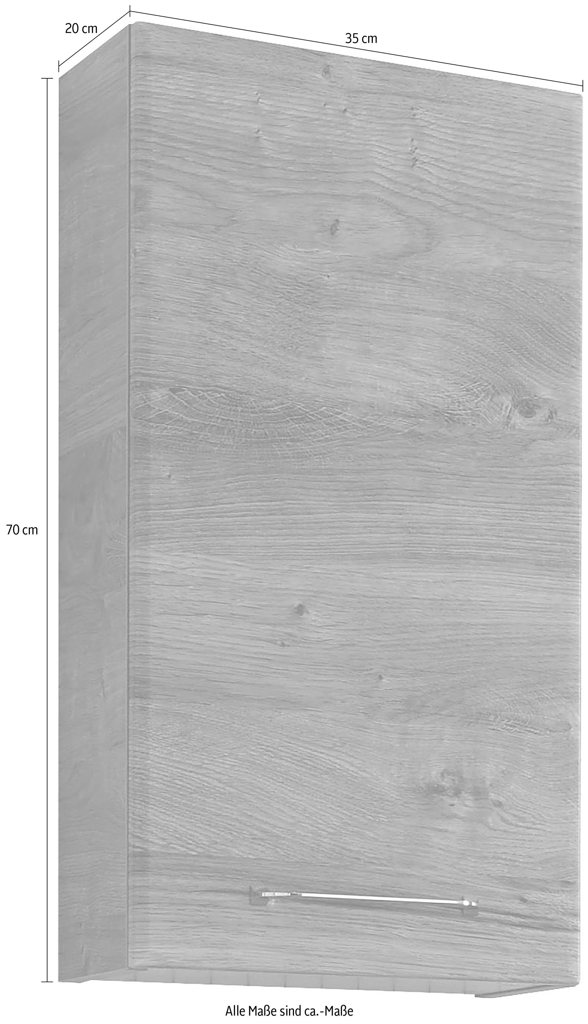 Saphir Hängeschrank Quickset Wand-Badschrank 35 cm breit mit 1 Tür, 2 Einlegeböden Badezimmer-Hängeschrank inkl. Türdämpfer, Griffe in Chrom Glanz – Bild 5 von 5