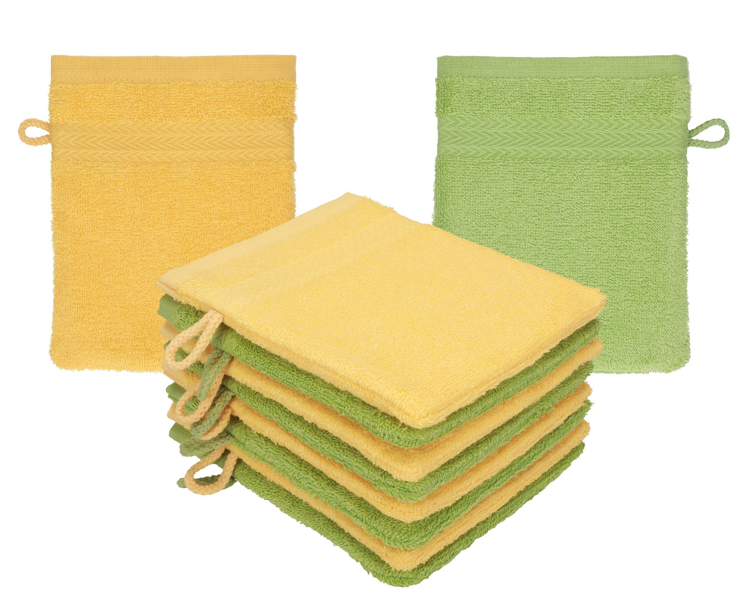 Betz Waschhandschuh 10 Stück Замшевые перчатки Premium 16x21 cm Farbe honiggelb/avocado, (10-St)