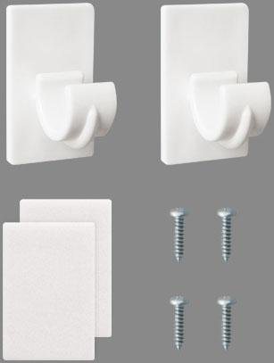 selbstklebend transparent Gardinenstangenhalter 4/8 Stück für Stangen von 15 bis 40 mm Durchmesser mit Schrauben selbstklebend transparent Gardinenstangenhalter 4/8 Stück für Stangen von 15 bis 40 mm Durchmesser mit Schrauben