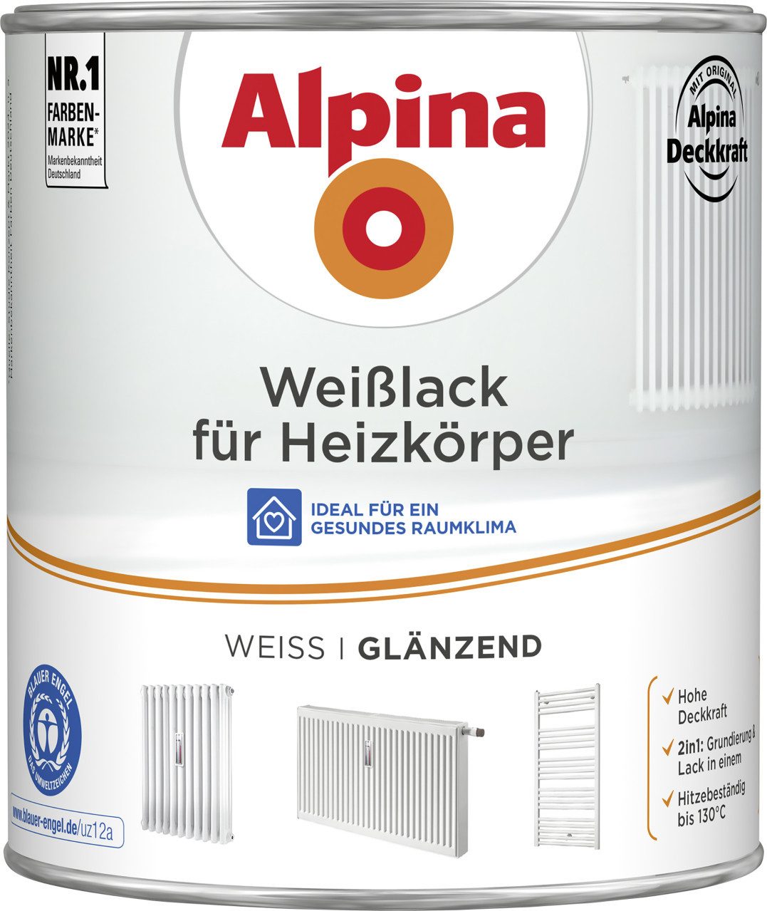 Alpina Heizkörperlack Alpina Heizkörperlack weiß 2 L weiß glänzend