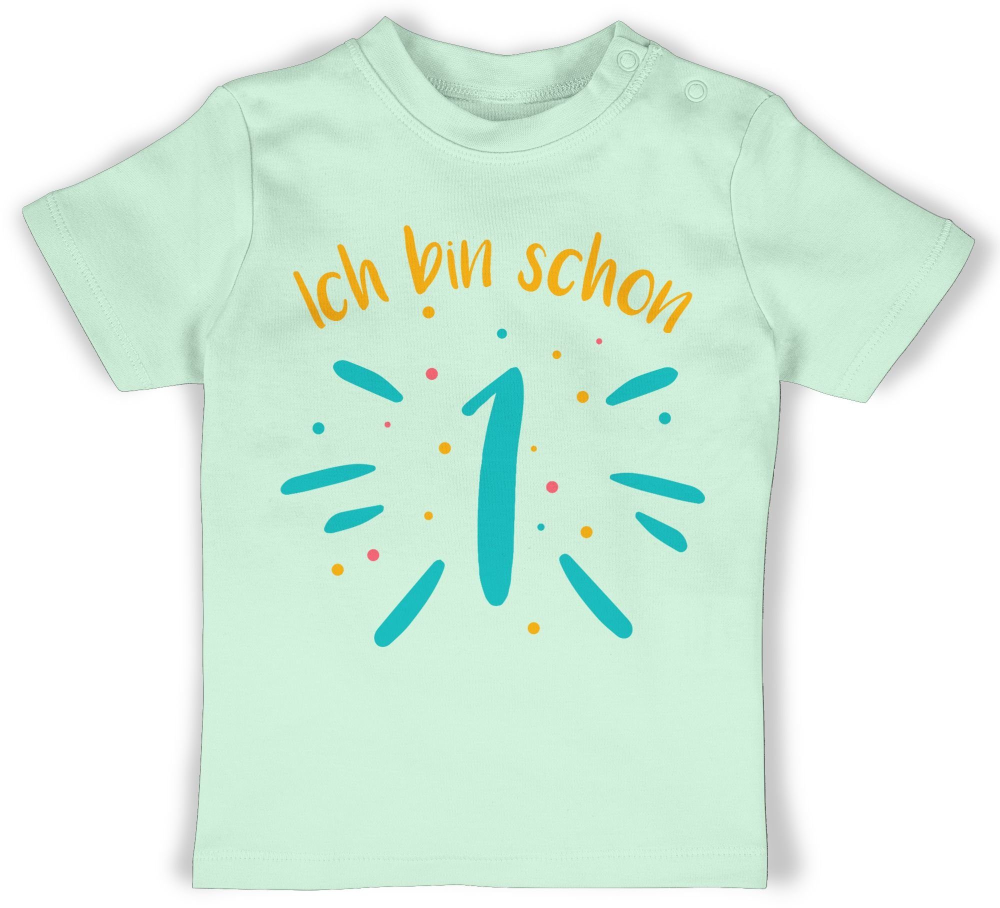 Shirtracer TShirt Ich bin schon eins Konfetti bunt 1. Geburtstag