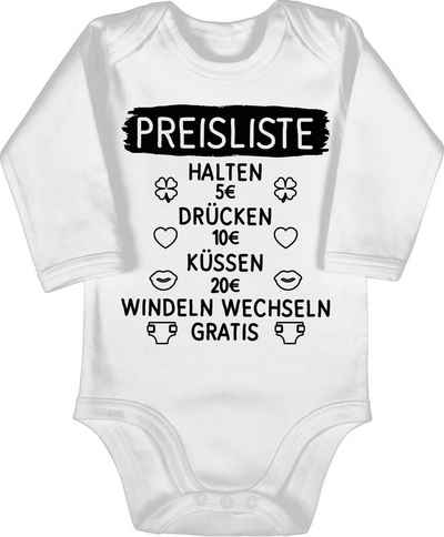 Shirtracer Shirtbody Preisliste mit Symbolen - schwarz Sprüche Baby