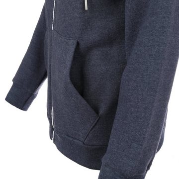 modAS Kapuzensweatjacke Damen Kapuzenjacke uni - Hoodie-Jacke mit Kapuze und Reißverschluss