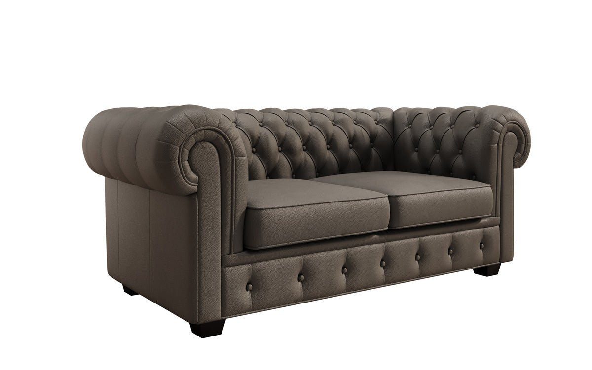 Luxusbetten24 Sofa Chesterfield 2 Sitzer Sofa Royal, in Echtleder