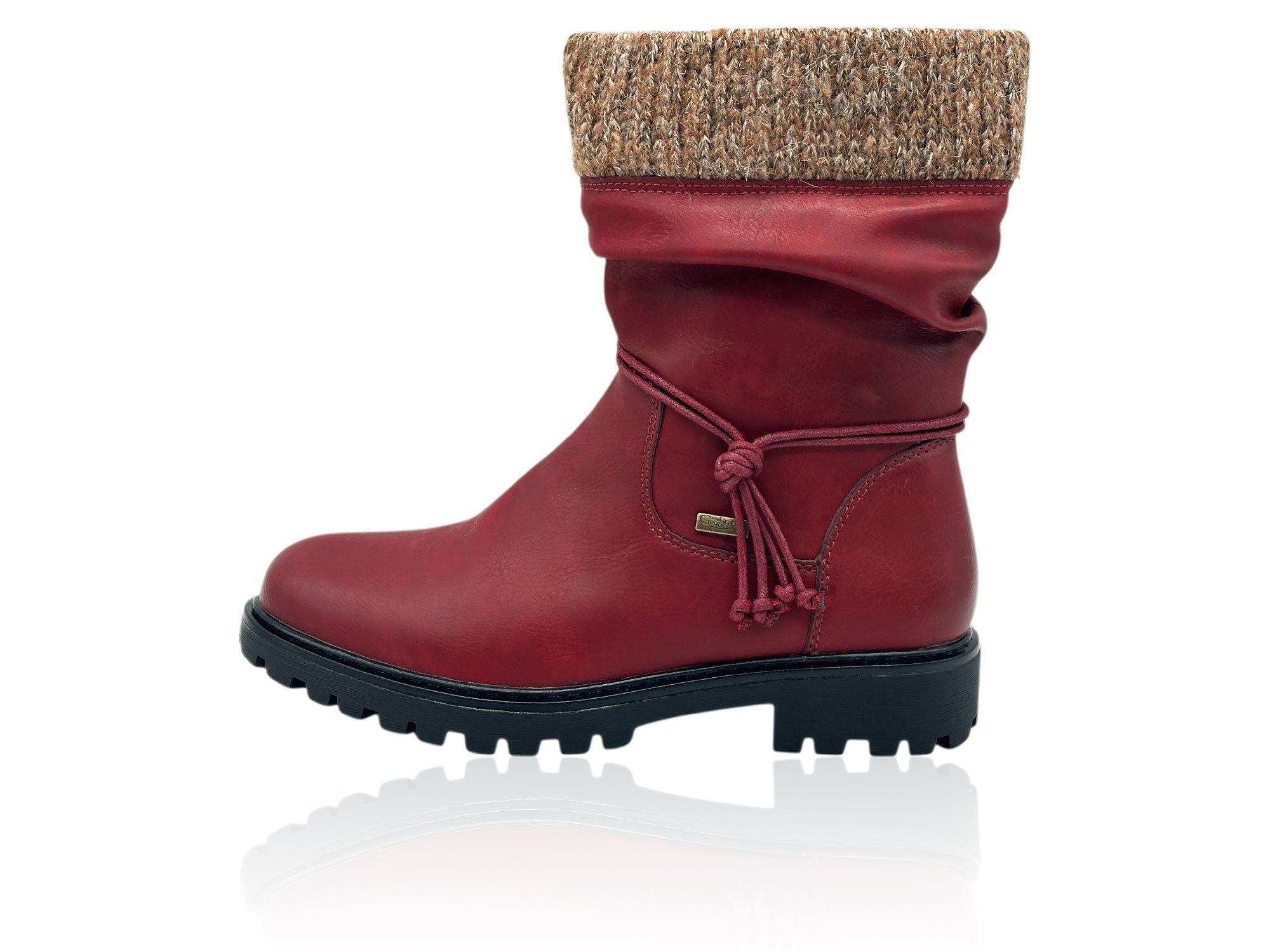 Nowaland Winterboots Damen mit Strickbund und dekorativer Schnürung Winterboots Mit weichem Strickbund, gerafftem Schaft und dekorativer Kordel