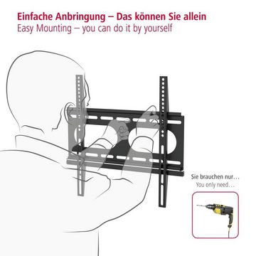 Hama TV Wandhalter, flach, bis 140cm (55 Zoll), 127cm (50 Zoll) Wandhalterung