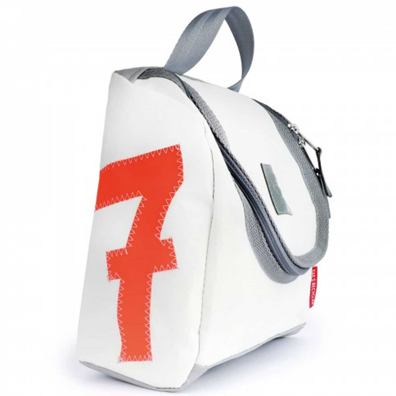 360Grad Reisetasche Kulturbeutel weiss Zahl neon orange