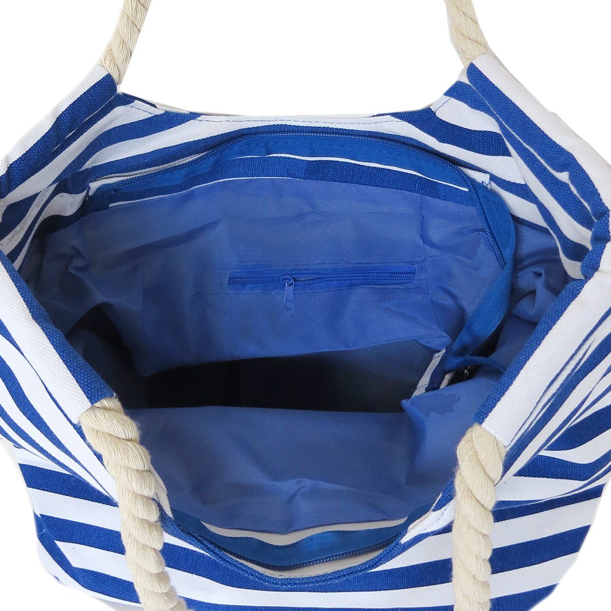 Flamingo maritim Strandtasche mit Patch blau Originelli gestreift Umhängetasche Aufnähern Sonia