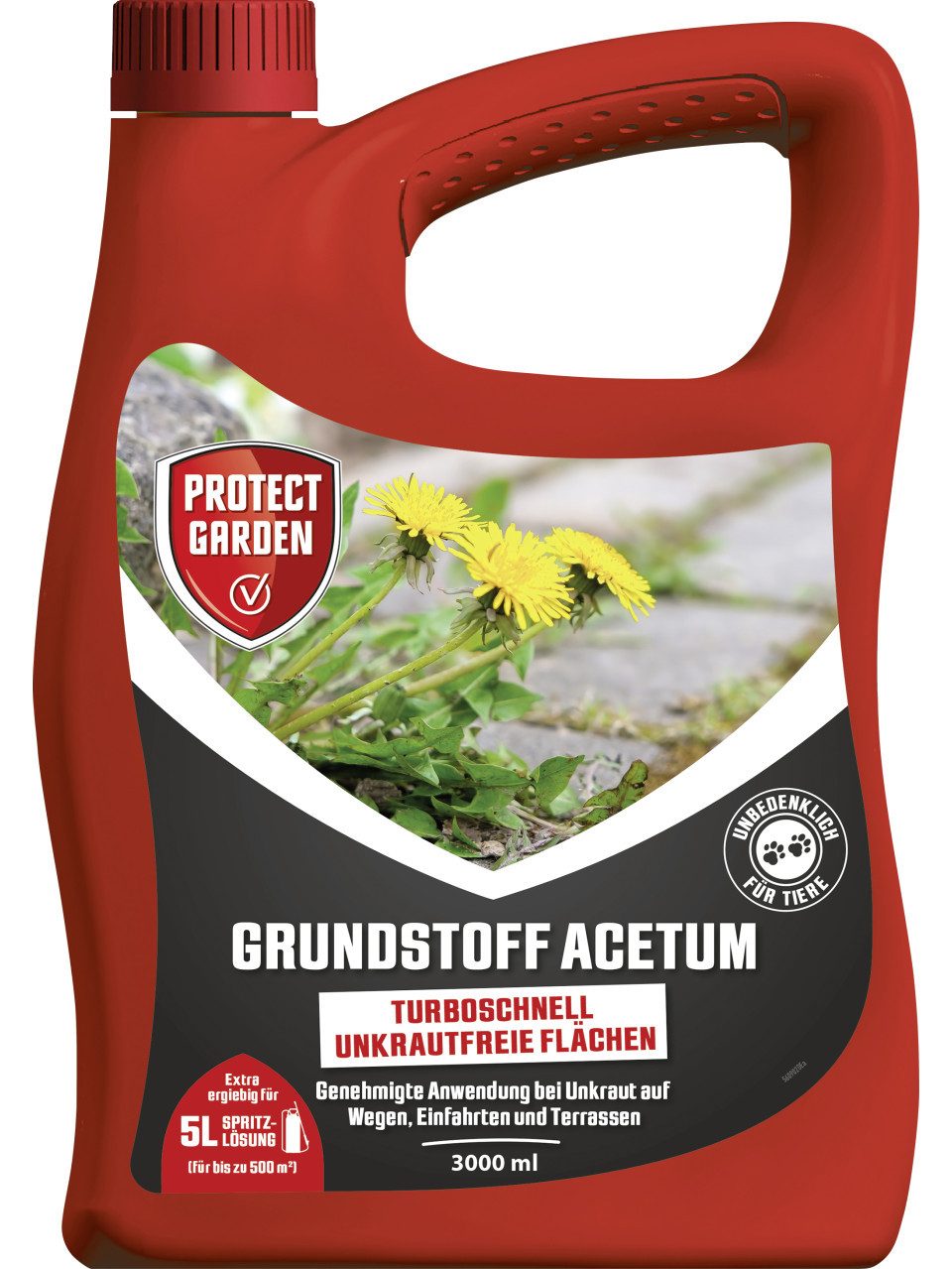 PROTECT Unkrautbekämpfungsmittel Protect Garden Turbo Unkrautfrei Grundstoff Acetum