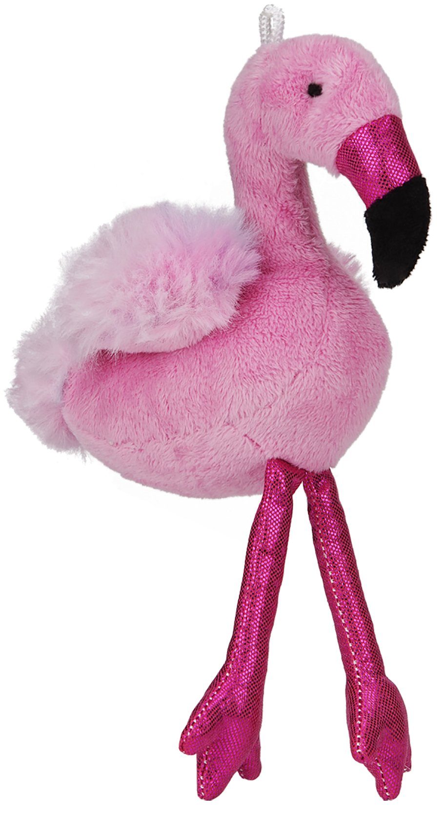BRUBAKER Schlüsselanhänger Flamingo 20 cm mit Aufhänger, Taschenanhänger Kuscheltier mit Glitzer, Plüsch Stofftier