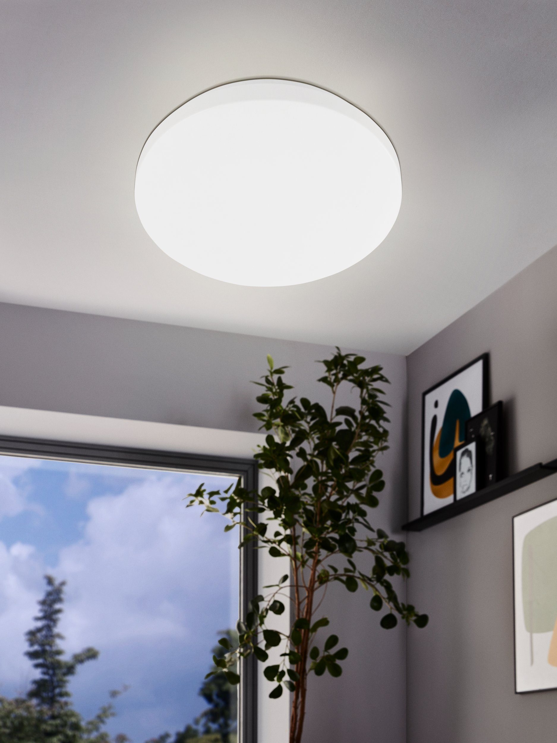 EGLO LED Deckenleuchte Pogliola, Leuchtmittel inklusive, Ø 26 cm,  Wandlampe, LED Deckenleuchte, Wohnzimmerlampe, Küchenlampe