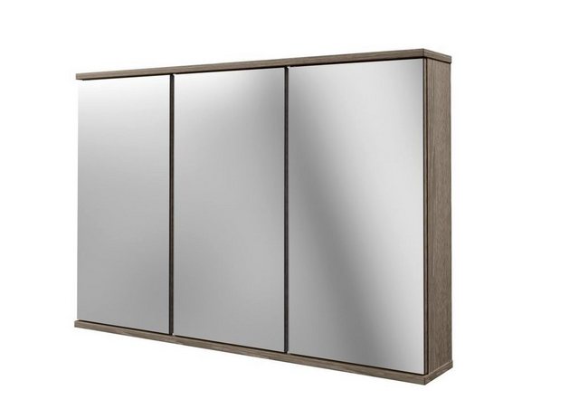 FACKELMANN Badezimmerspiegelschrank FACKELMANN LED-Spiegelschrank / dreitürig / Spiegelschrank mit gedämpften Scharnieren / Ma