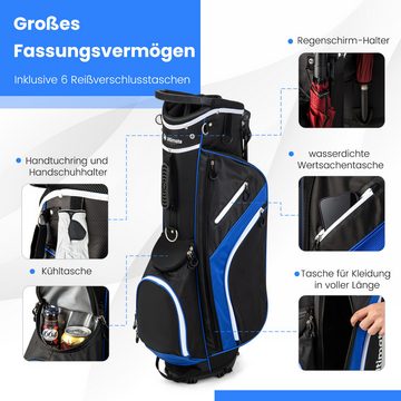 COSTWAY Golfballtasche, Golf Standtasche mit 6 Taschen
