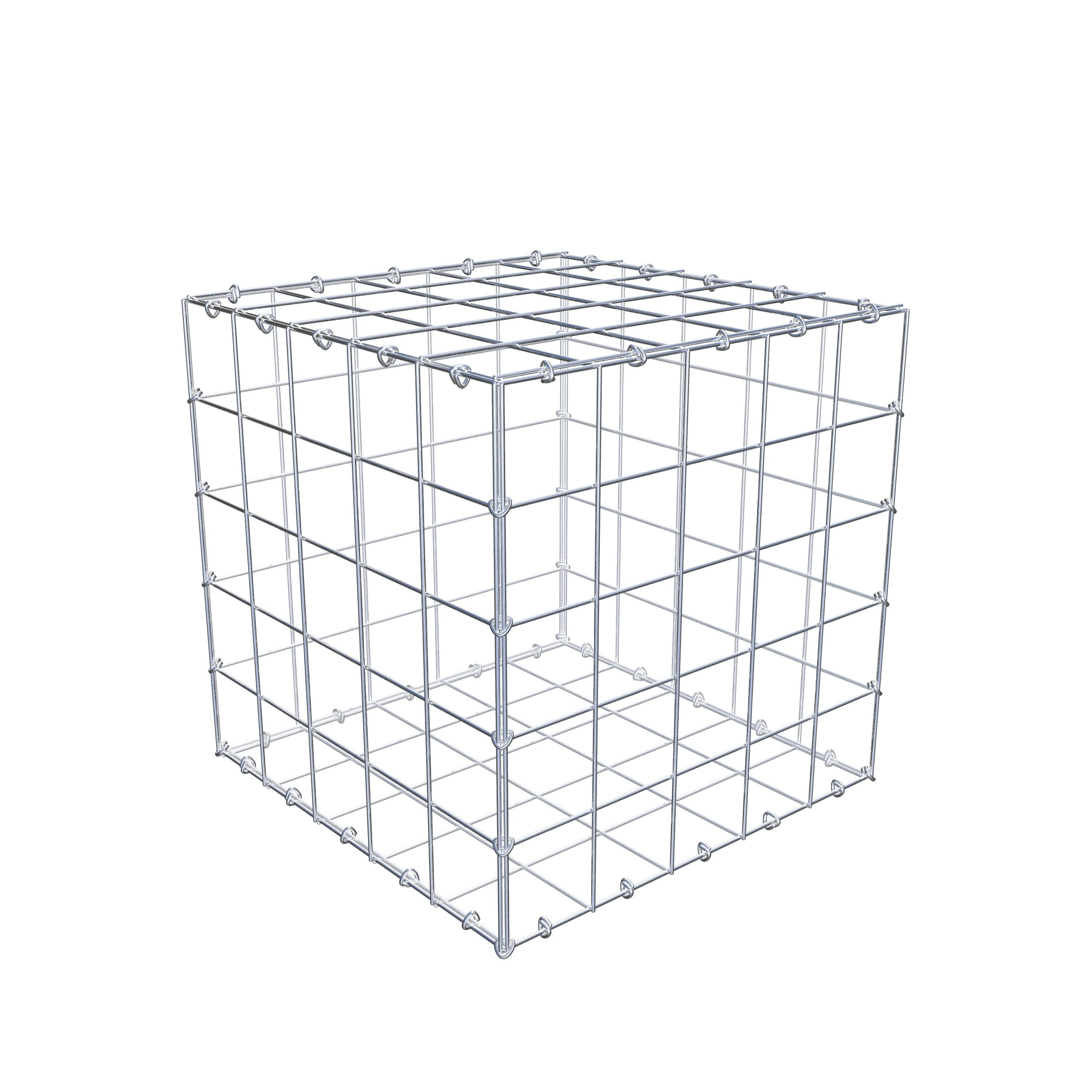 Gabiona Gabionenzaun Gabione 50 cm x 50 cm x 50 cm (L x H x T), Maschenweite 10 cm x 10, (Gabione 50 cm x 50 cm x 50 cm (L x H x T), Maschenweite 10 cm x 10 cm, C-Ring, 4 mm)