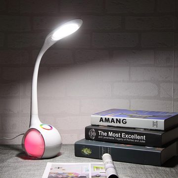 Retoo Schreibtischlampe LED RGB Tischlampe USB Touch Dimmbar Farbwechsel Leuchte
