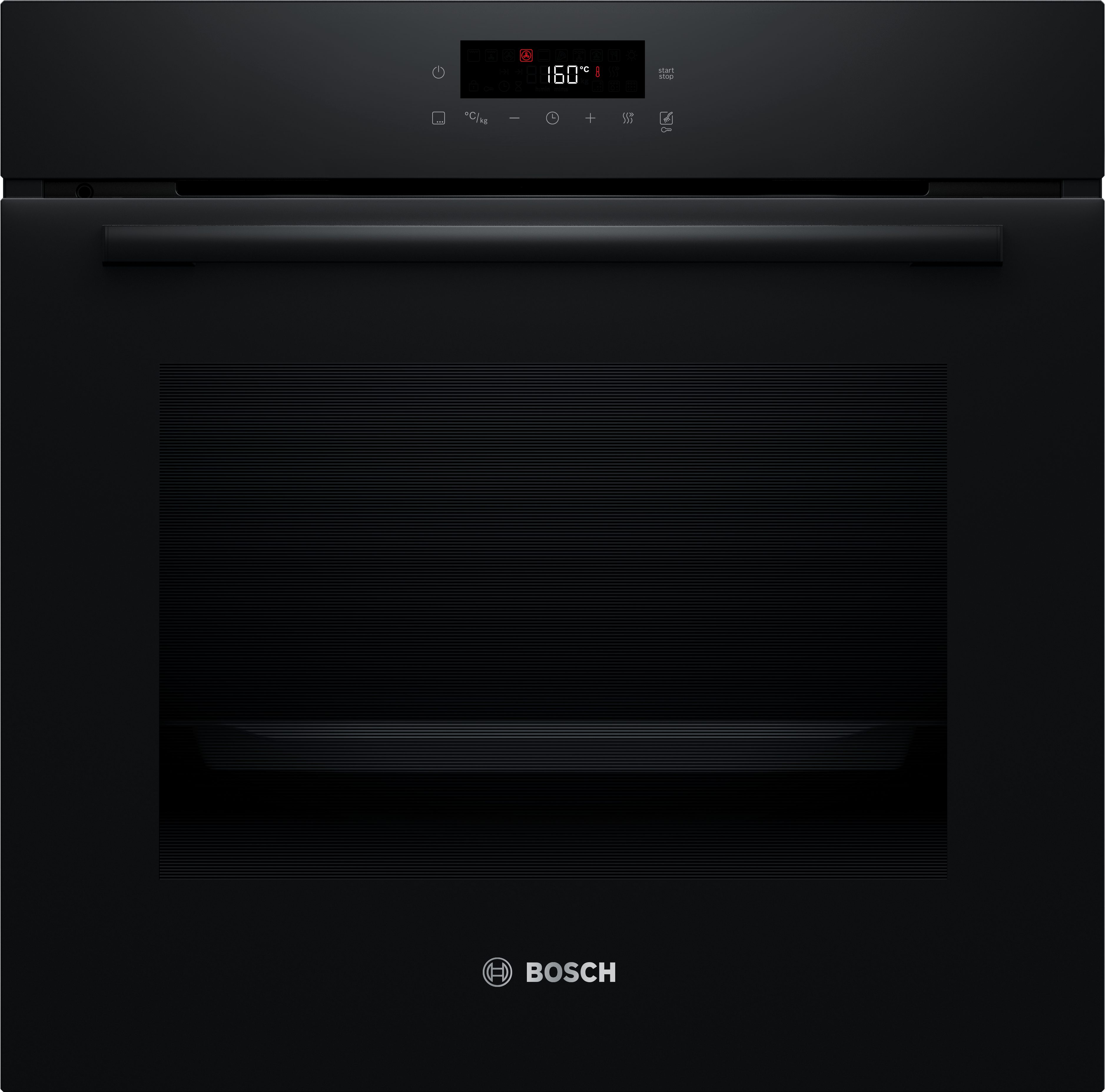 BOSCH Pyrolyse Backofen Serie 2 HBA572BB4, mit Teleskopauszug nachrüstbar, Einfache Touch-Bedienung & 3D-Heißluft für beste Backergebnisse
