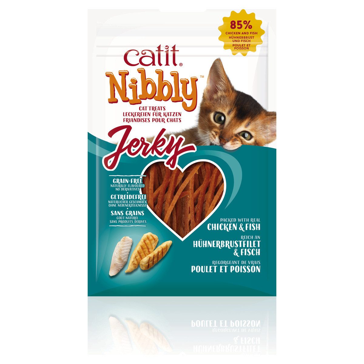 Catit Nibbly Jerky mit Hühnchen & Fisch 30 g