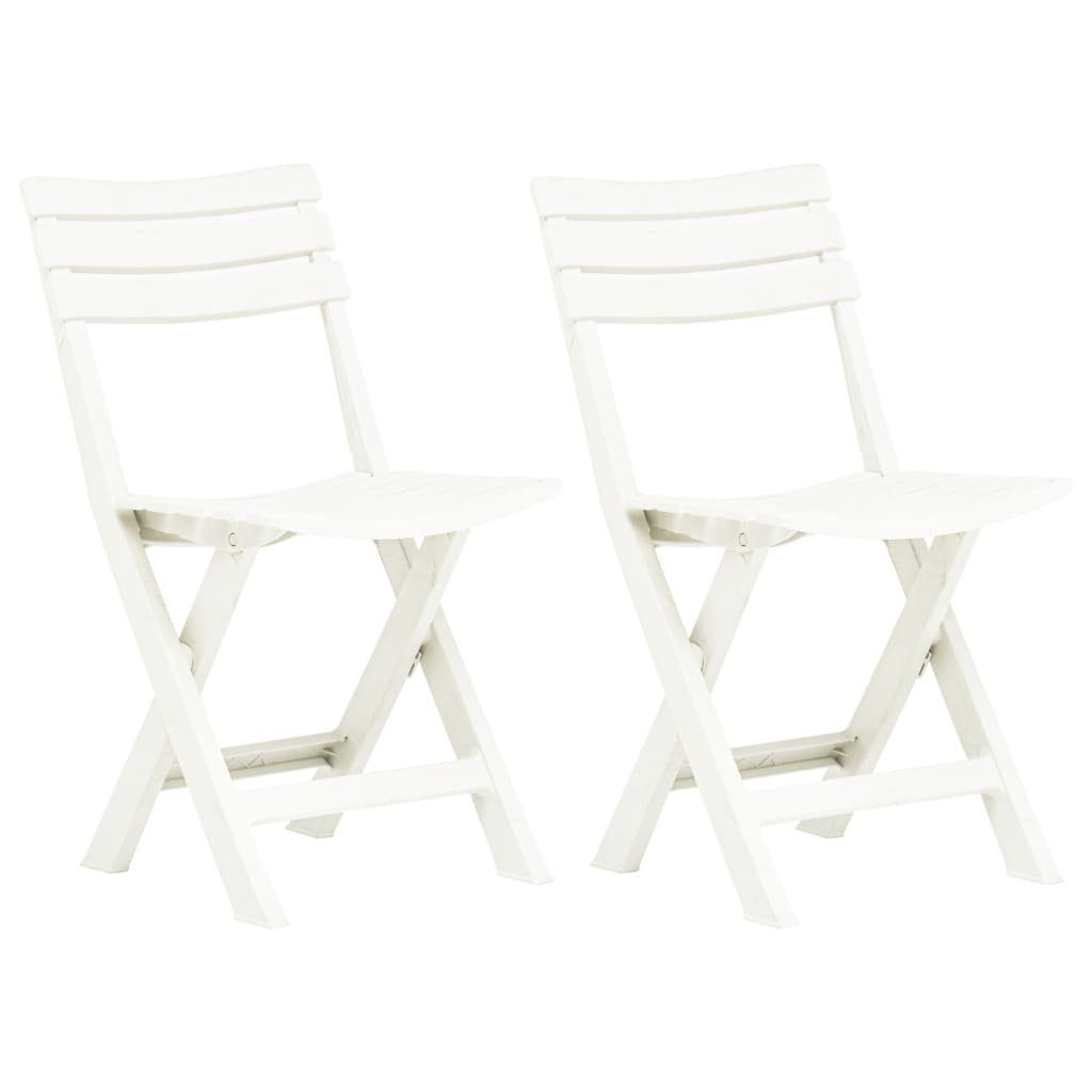 furnicato Gartenstuhl Klappbare Gartenstühle 2 Stk. Kunststoff Weiß