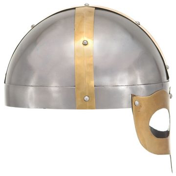 vidaXL Ritter-Kostüm Wikinger-Helm Antik Replik LARP Silbern Stahl