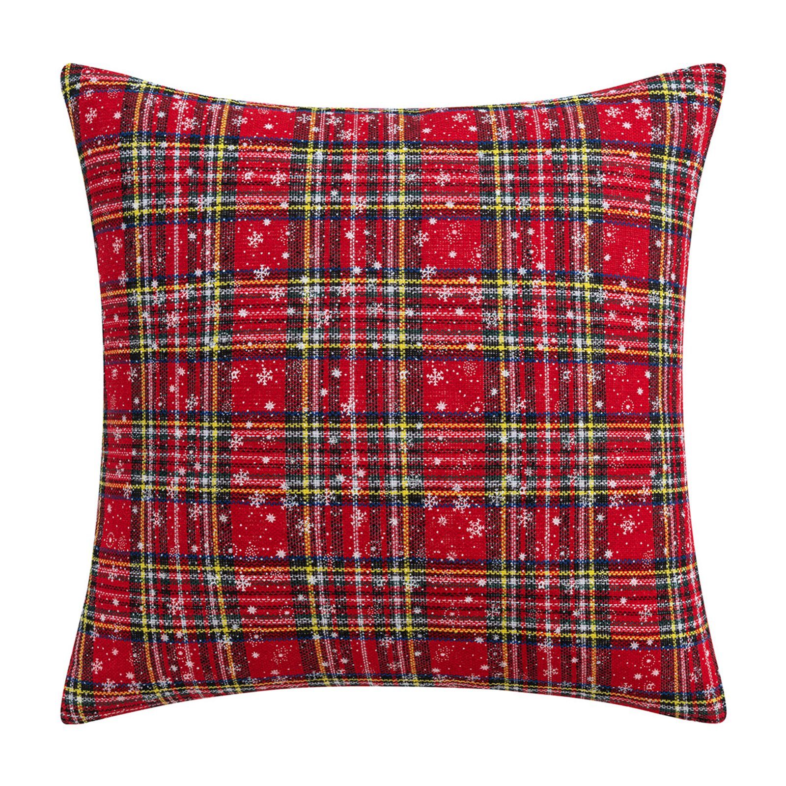 Kissenbezug Weihnachtsmotiv, Schneeflocke, kariert, für Bett Sofa Party
