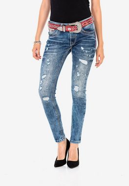 Cipo & Baxx Slim-fit-Jeans mit angesagten Used-Elementen