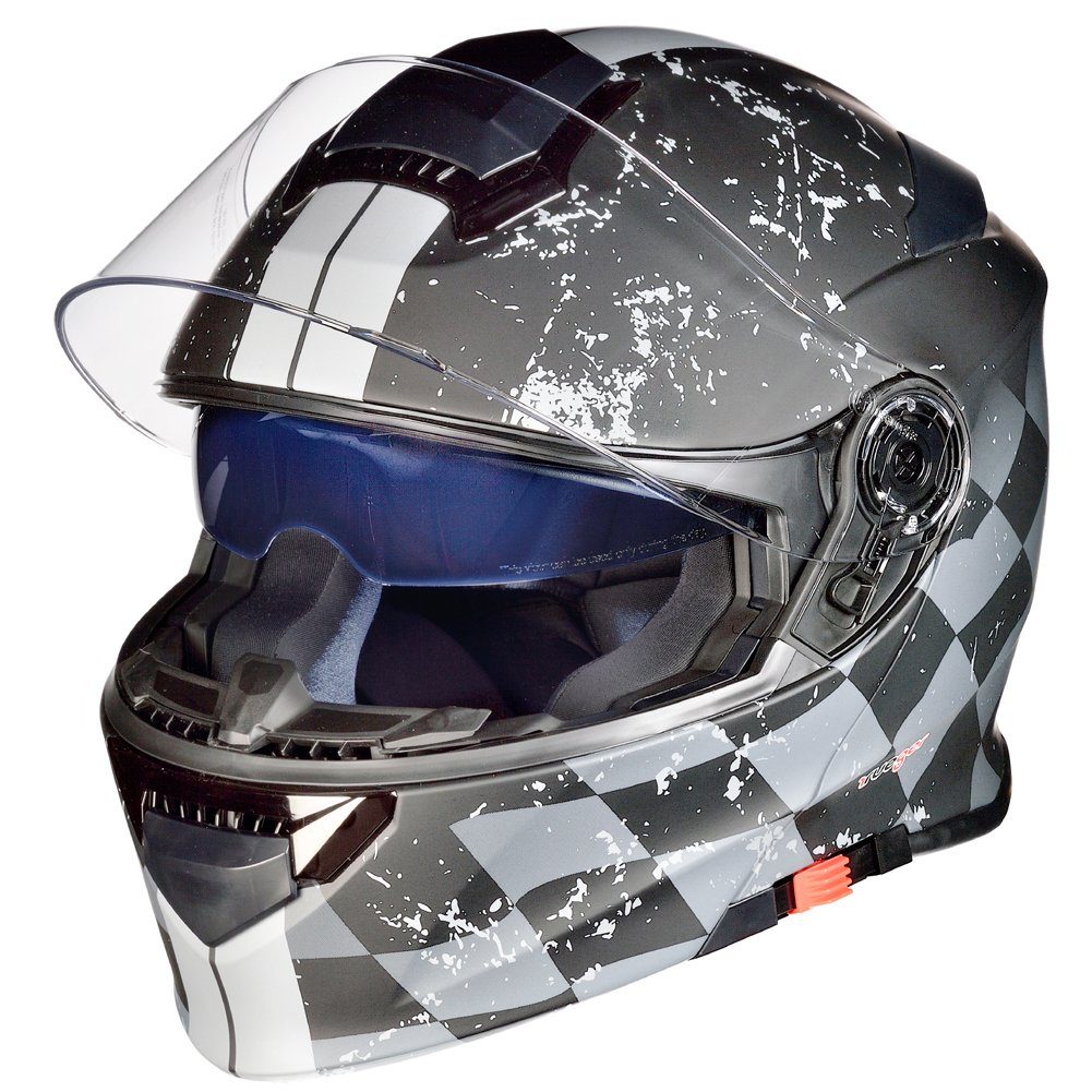 rueger-helmets Motorradhelm RS-982 Klapphelm Motorradhelm Pinlock Motorrad Modular Roller Conzept Helm RS-982 TC/TYP4 S