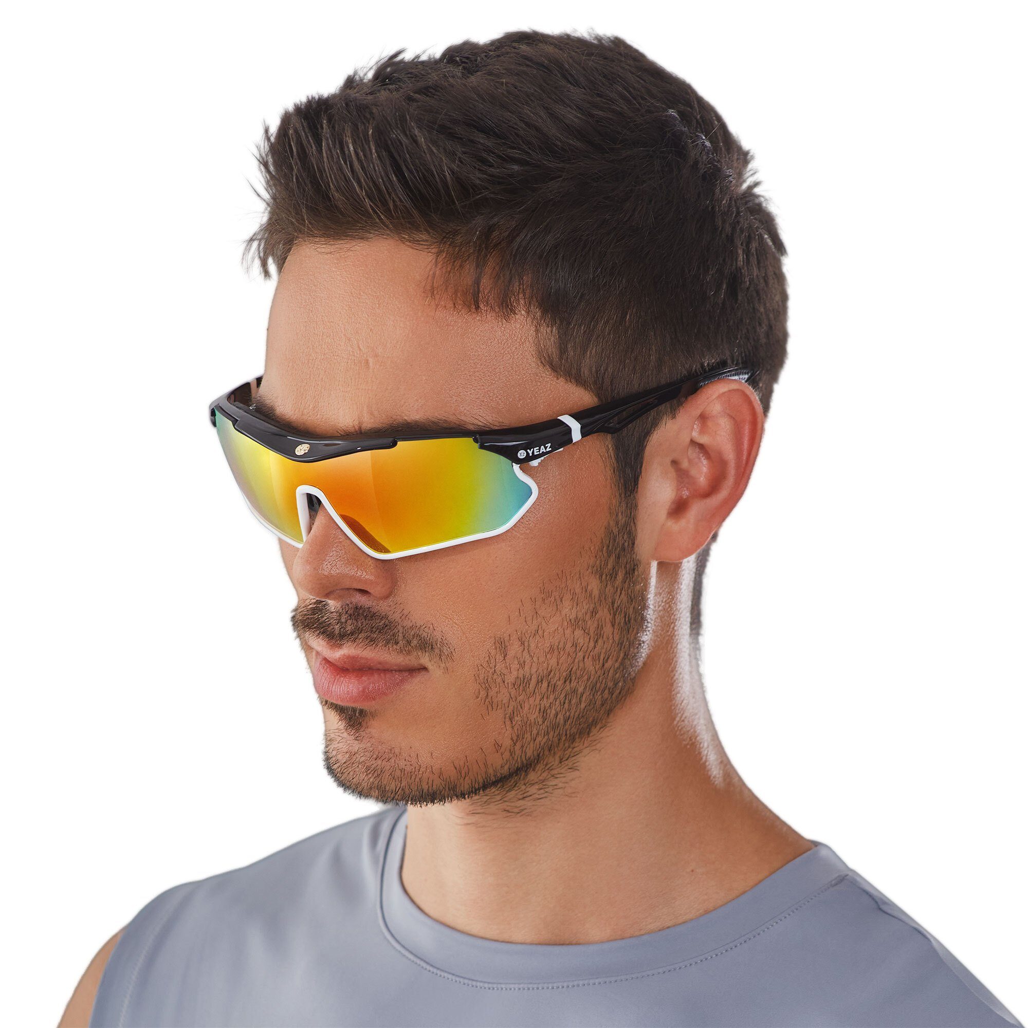YEAZ Sportbrille SUNRAY sport-sonnenbrille schwarz/weiß/rot, Sport-Sonnenbrille schwarz/weiß/rot