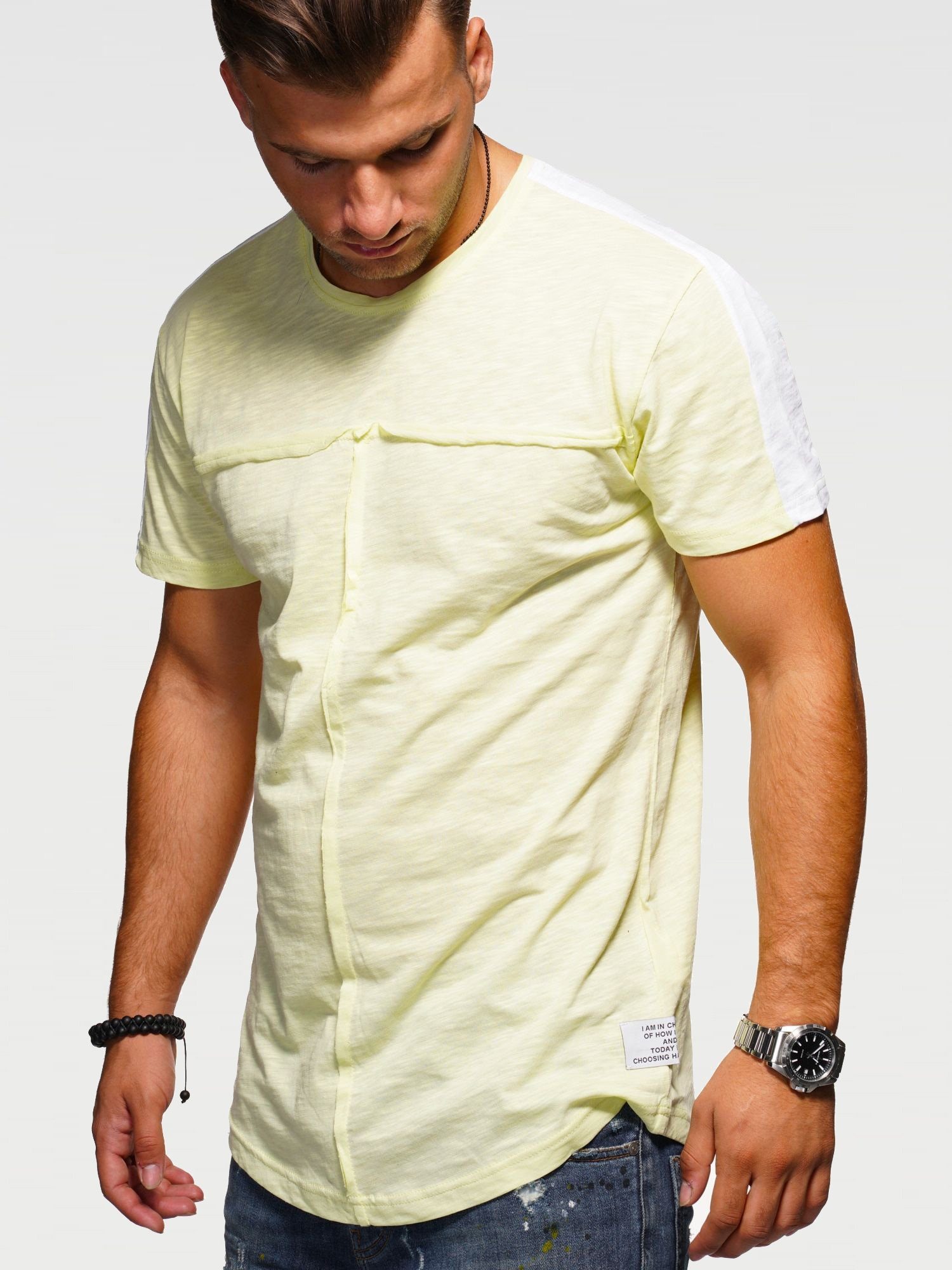 2Y Premium T-Shirt MSPERTH im Oversize-Stil Gelb