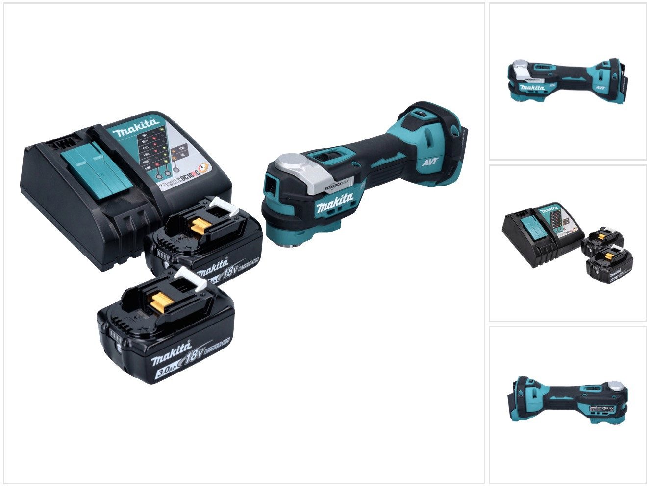 Makita Akku-Multifunktionswerkzeug DTM 52 RF Akku Многофункциональные инструменты 18 V Starlock Max Brushless + 2