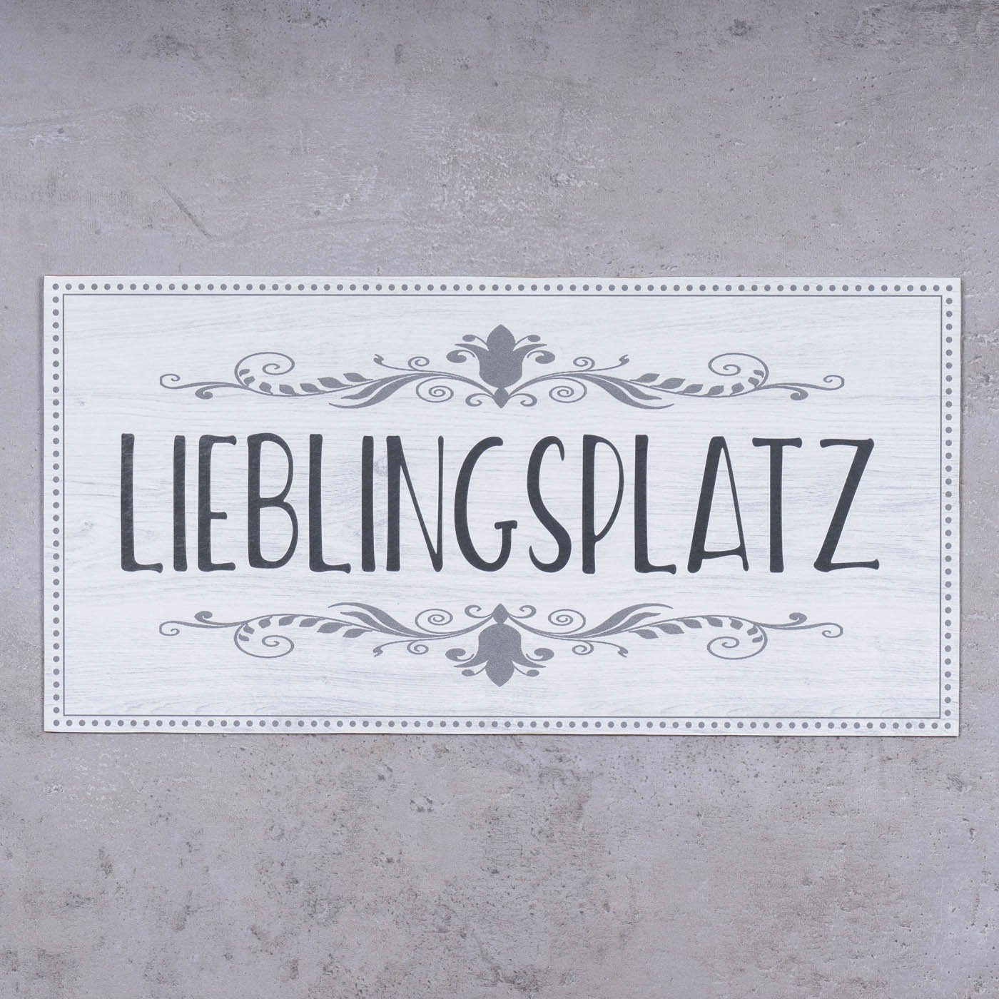 Levandeo® Wandbild, Wandbild 40x20cm Lieblingsplatz Spruch Deko Wandschild günstig online kaufen
