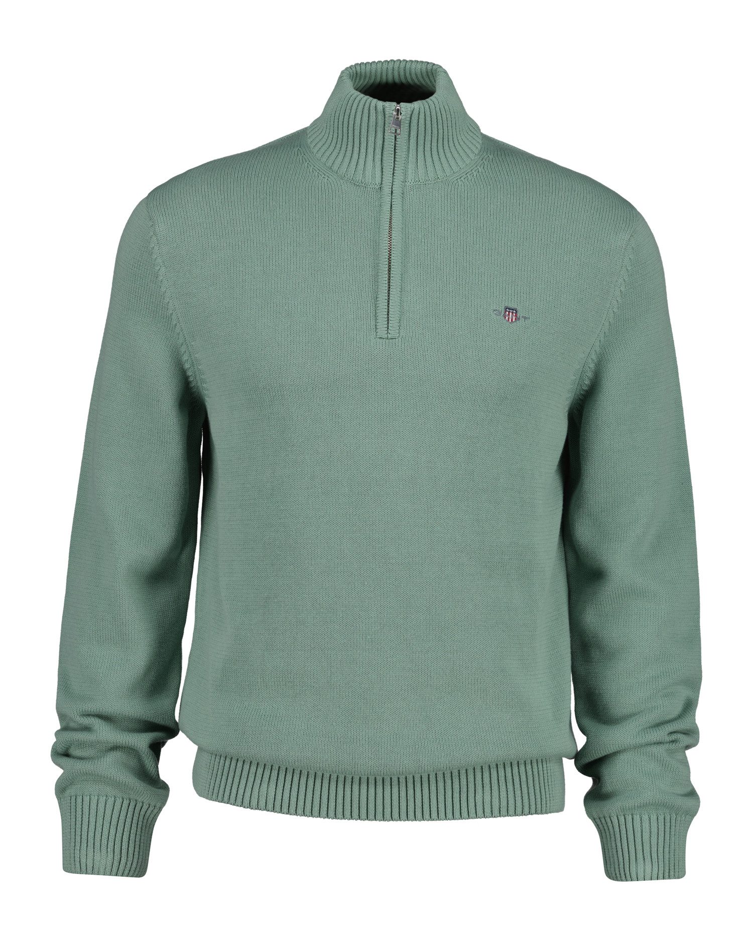 Gant Troyer CASUAL COTTON HALF ZIP mit grafischer Logostickerei auf der Brust