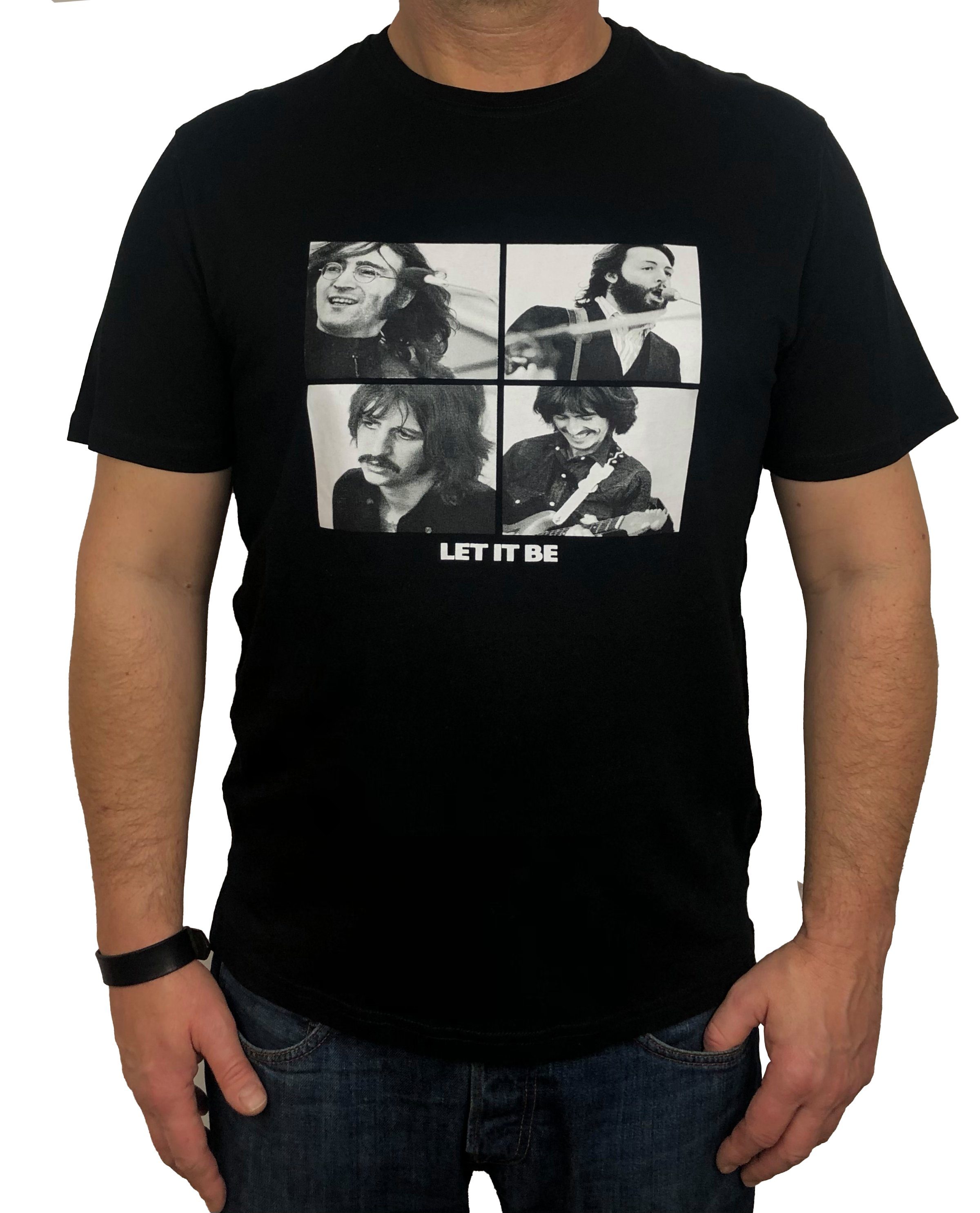 T-Shirt 1-tlg., 2" Stück) (Stück, "Let be mit The Frontprint Beatles it