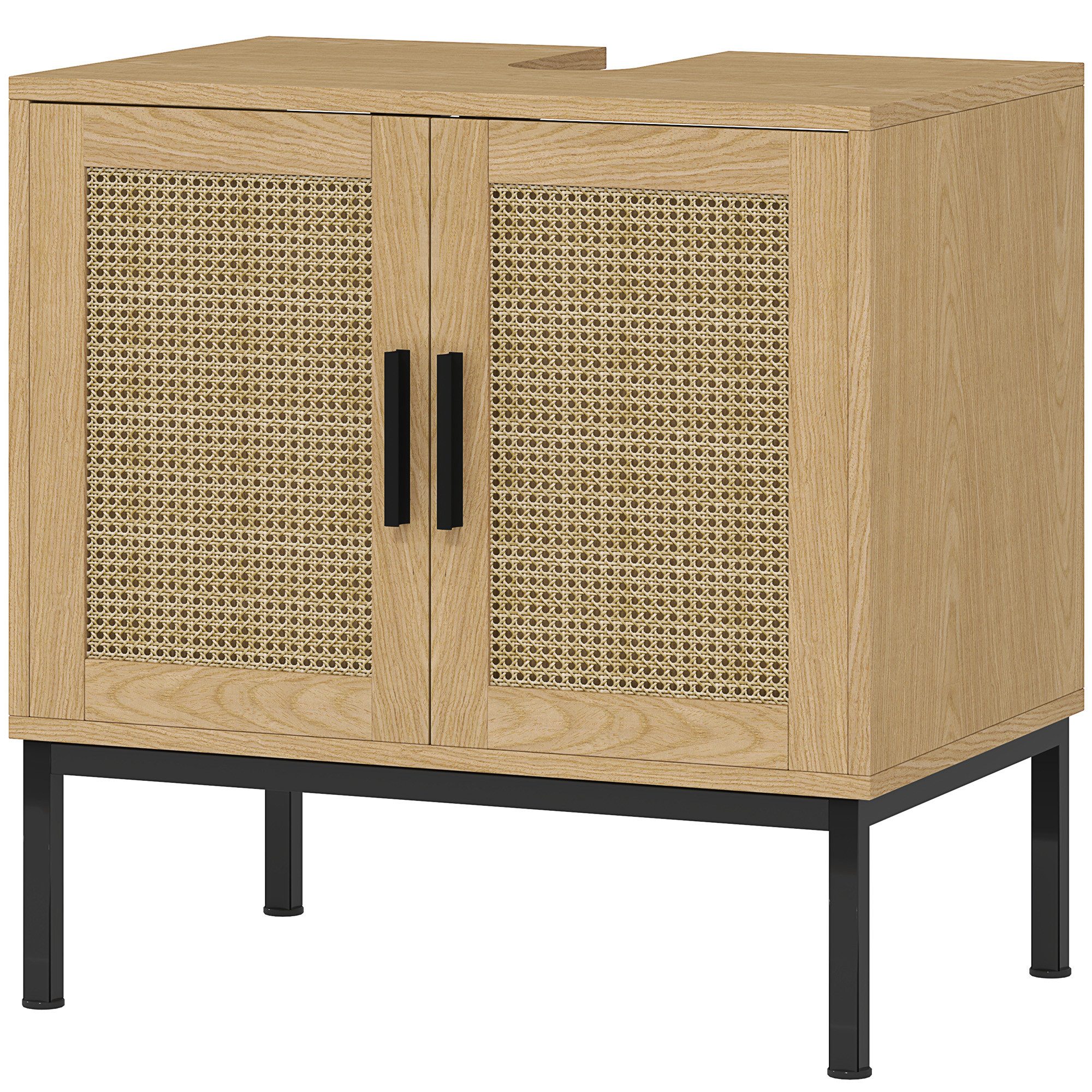 furnicato Badmöbel-Set Badezimmerunterschrank, im Boho-Design, Badezimmerschrank, R, (1-St)