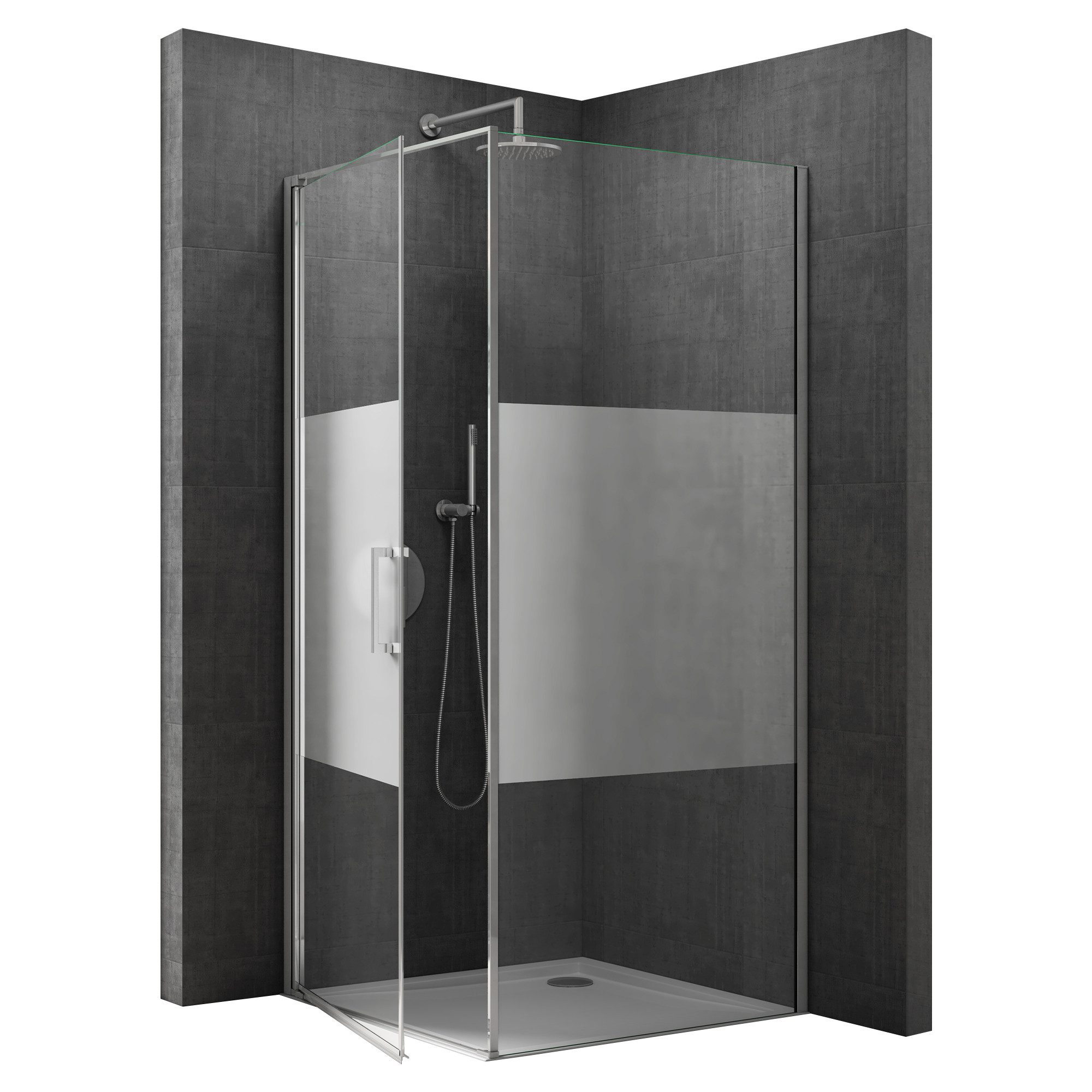 doporro Eckdusche Duschkabine Duschabtrennung ESG-Glas mit Nano H:195cm Rav günstig online kaufen