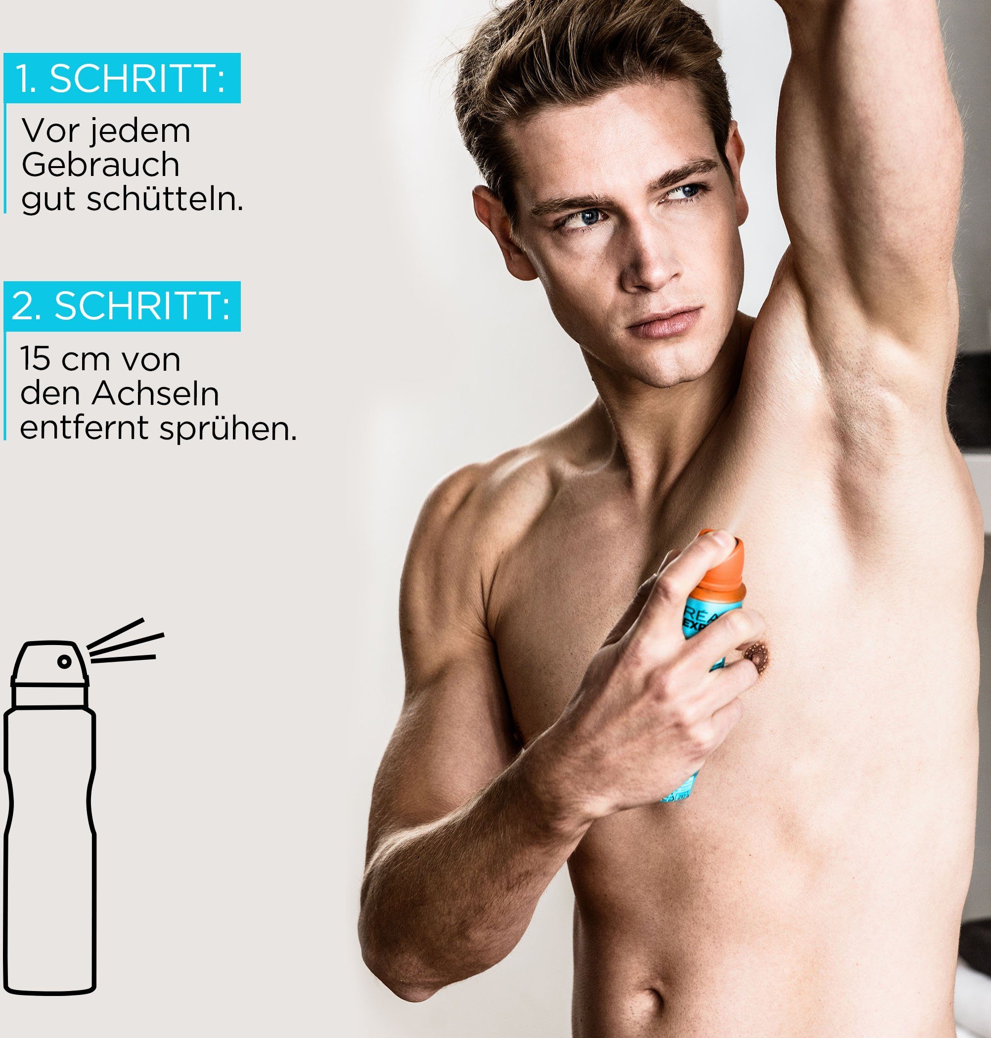 MEN 6-tlg. Power Packung, Deo-Spray PARIS 48h, L'ORÉAL Spray Cool EXPERT Deo