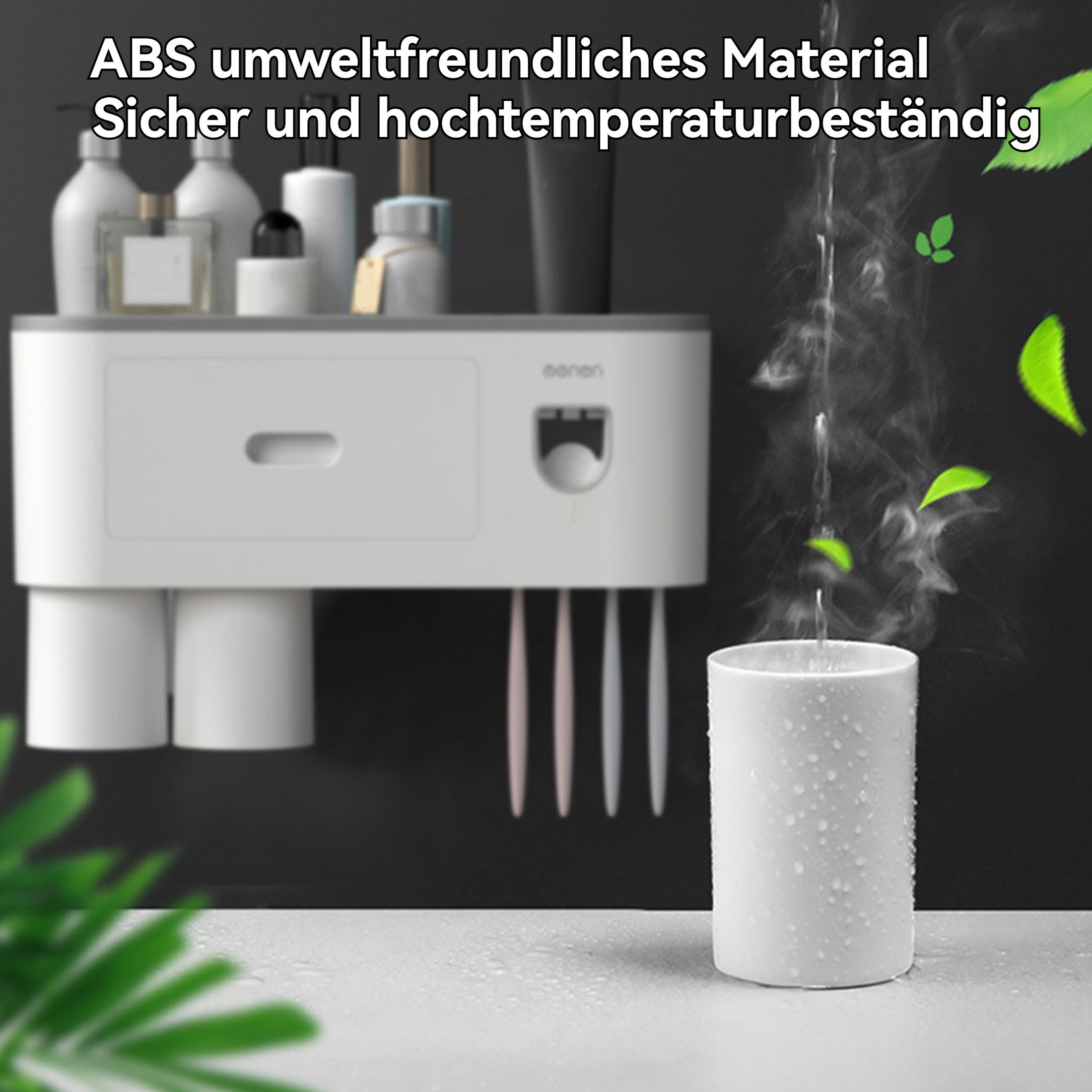 Masbekte Zahnbürstenhalter Zahnputzbecherhalter mit automatischem Zahnpasta günstig online kaufen