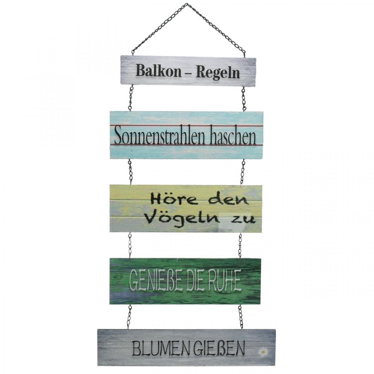 Florists Products Hängedekoration Balkonschild mit Sprüchen meditativ dekorativ Entspannung