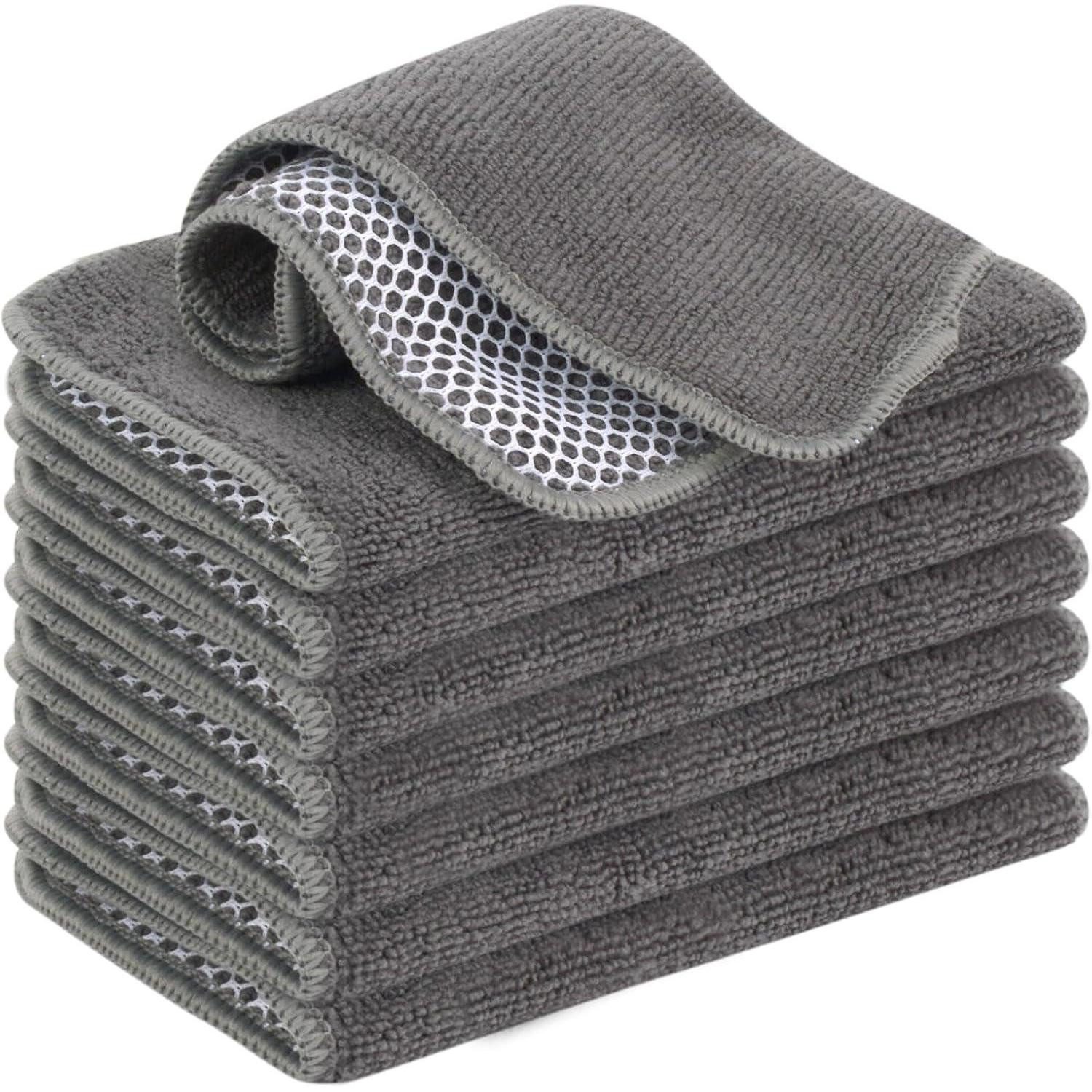 LuxusKollektion Microfaser Spültücher Spüllappen 8er Set waschbar 20x20 cm Grau Mikrofasertuch (Textil, 20x20 cm, 8-tlg)