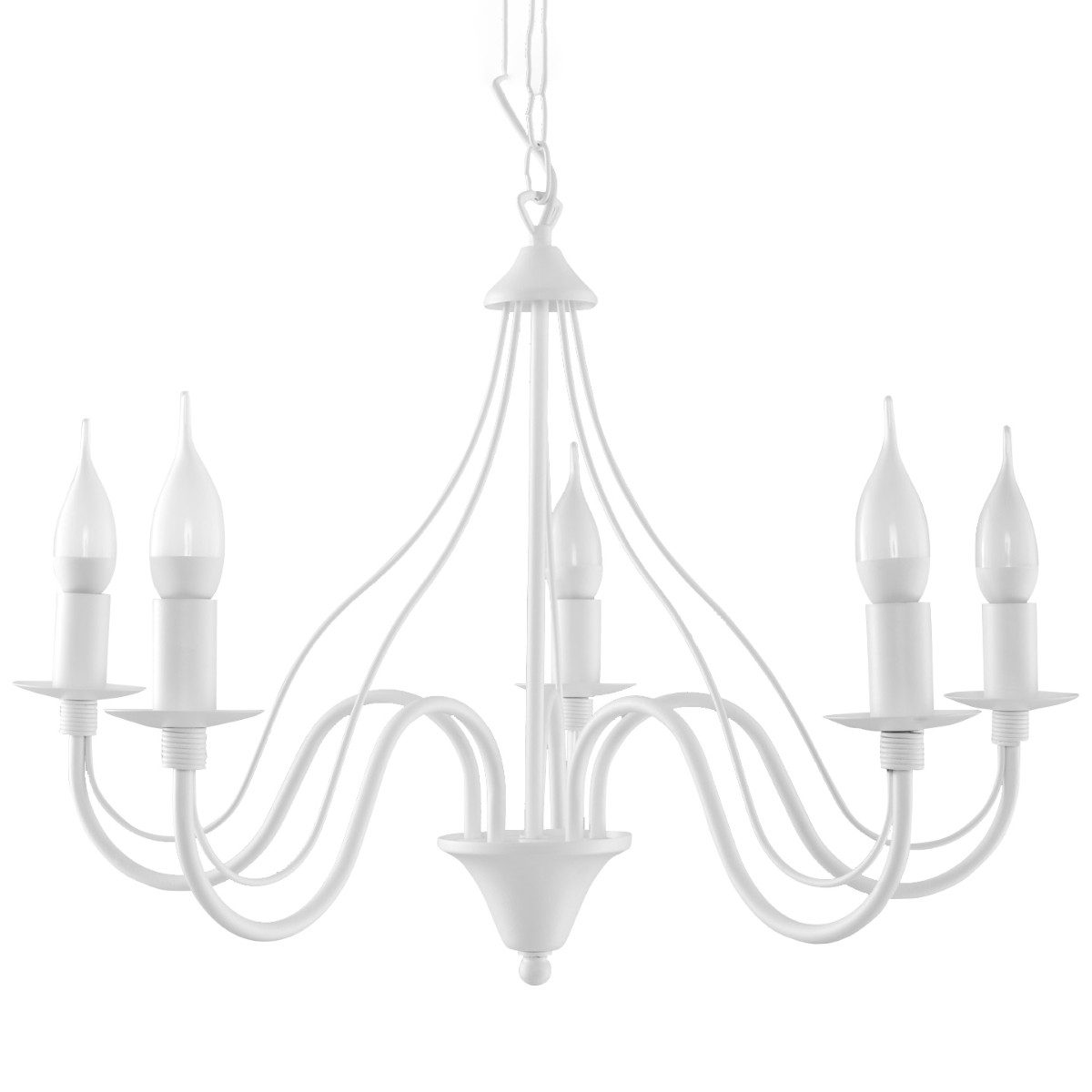 SOLLUX lighting Kronleuchter Kronleuchter Minerwa 5 Weiß, Nicht enthalten