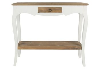 elbmöbel Konsolentisch Sekretär braun beige Karla Konsole (FALSCH), Sideboard: Konsole Schublade 91x77x34 cm weiß holz Landhausstil