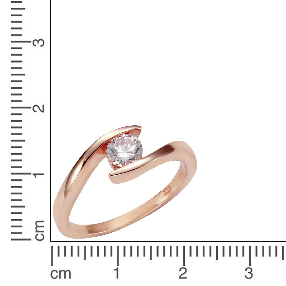 Vivance Fingerring 925 Silber rosé vergoldet Zirkonia günstig online kaufen