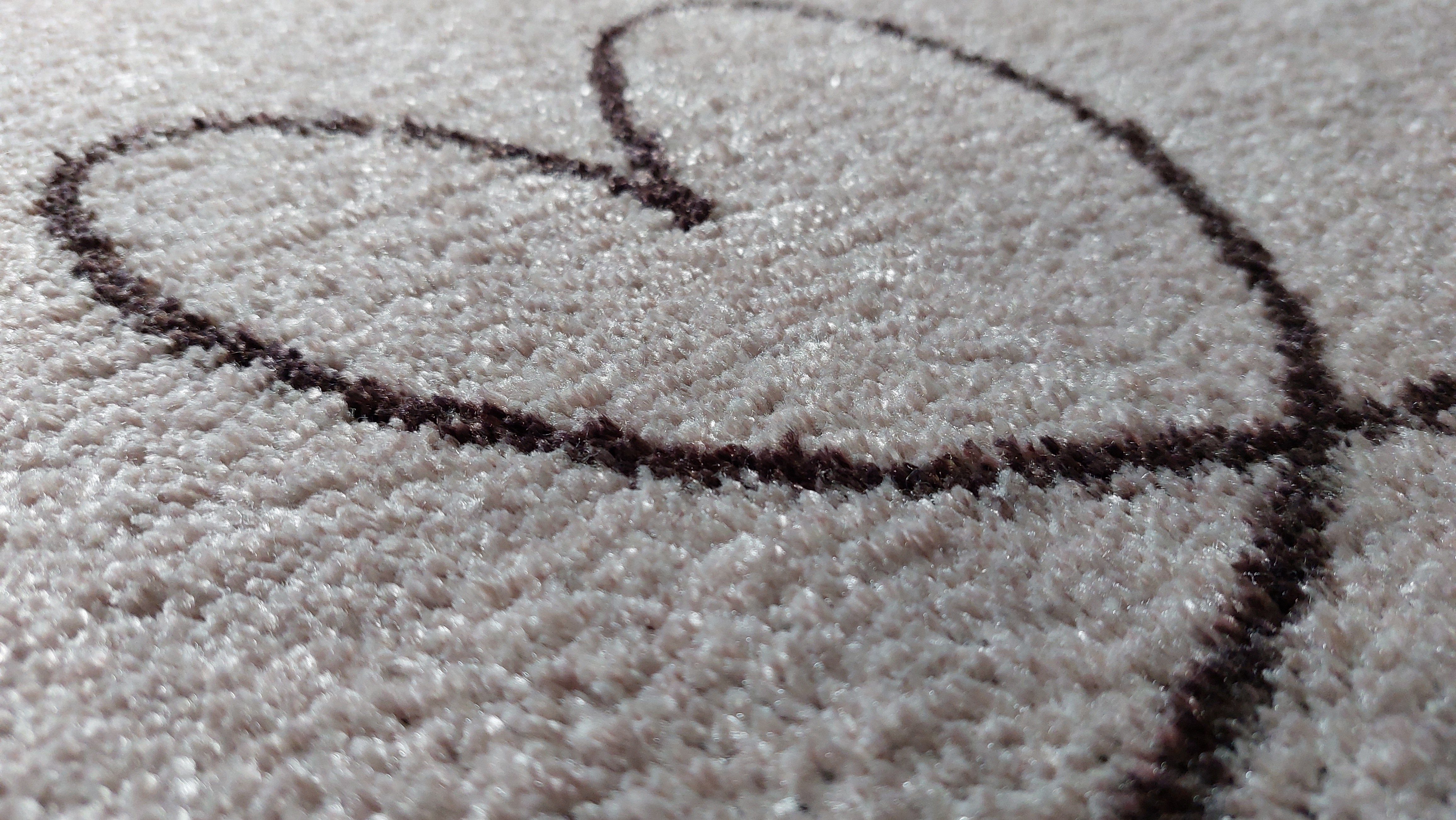 Mad about Mats Fußmatte Cezan, Rechteckig, Türvorleger Matte Fußabtreter Läufer, mit Motiv, Herz, weich, rutschfest, waschbar, Beige, Innen, Haustür, Flur, 50 x 75 cm, 0,9 cm hoch