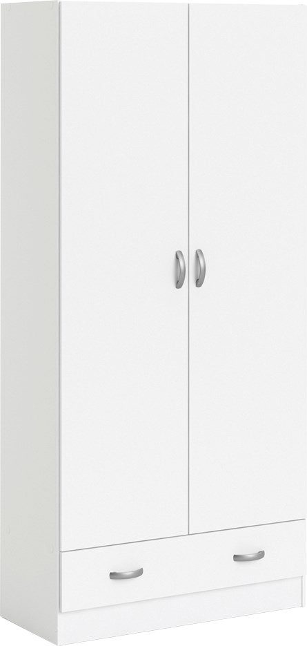 INOSIGN Kleiderschrank Space Drehtürenschrank, Aufbewahrung Kasten Schrank Stauraum 2 Türen, 3 Einlegeböden und 1 breite Schublade, Breite 79 cm