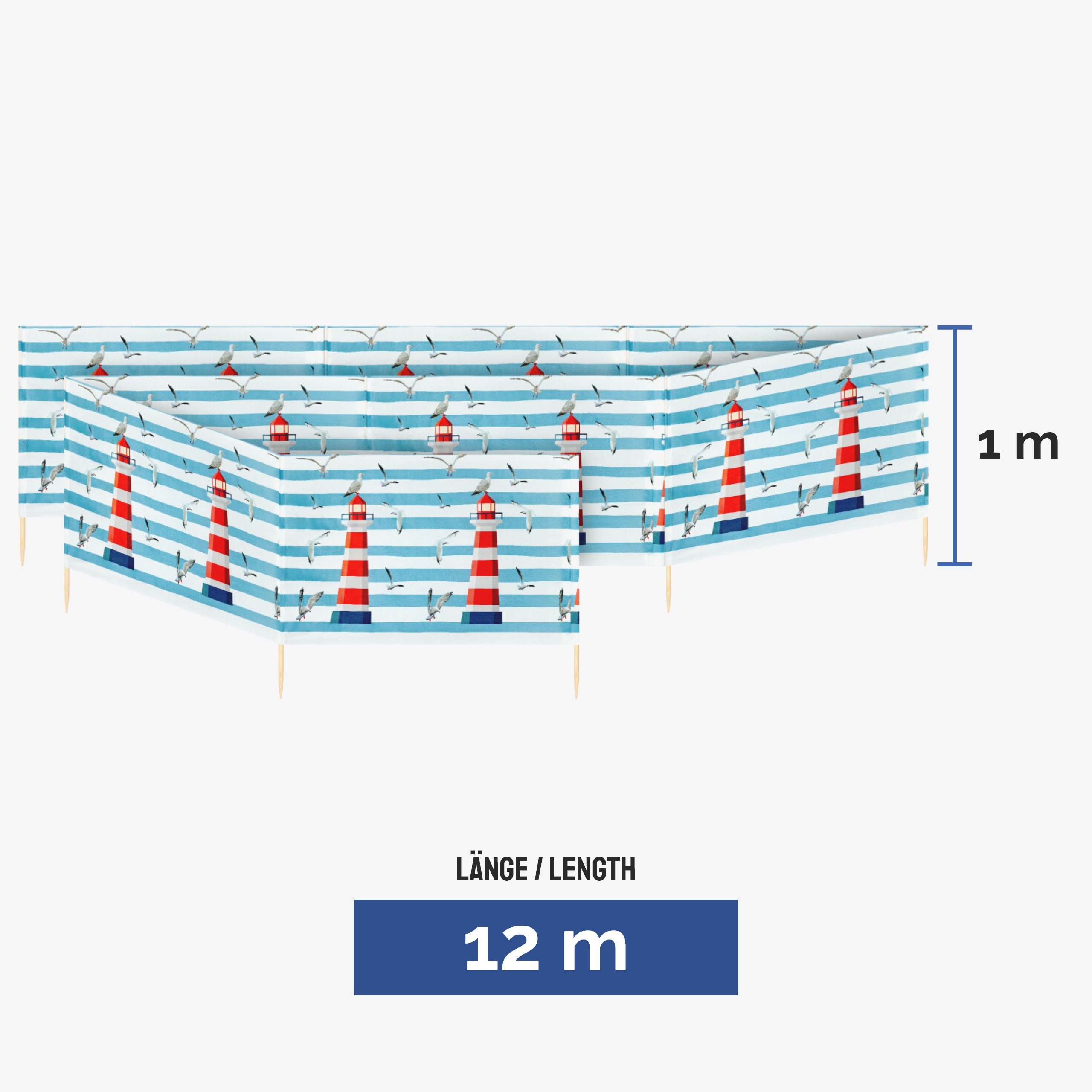Ladeheid Windschutz Strand Sichtschutz 12m LAEX001 günstig online kaufen
