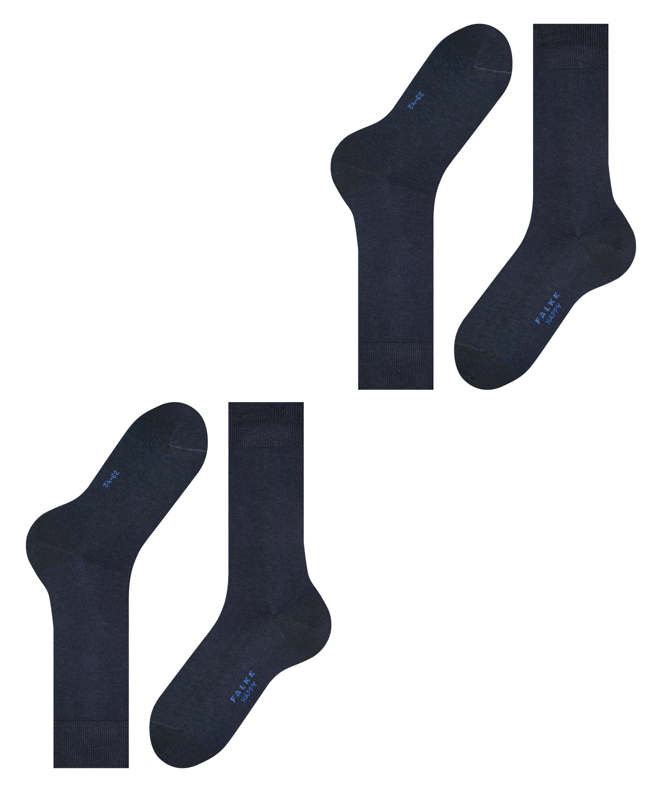 FALKE Socken Happy 2-Pack Socken (2-Paar) Set aus 2 Paar Baumwollstrümpfen