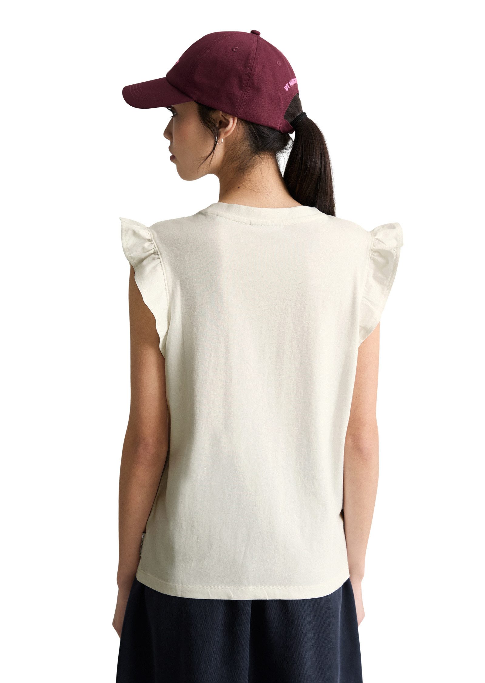 Marc O'Polo DENIM T-Shirt aus Material-Mix