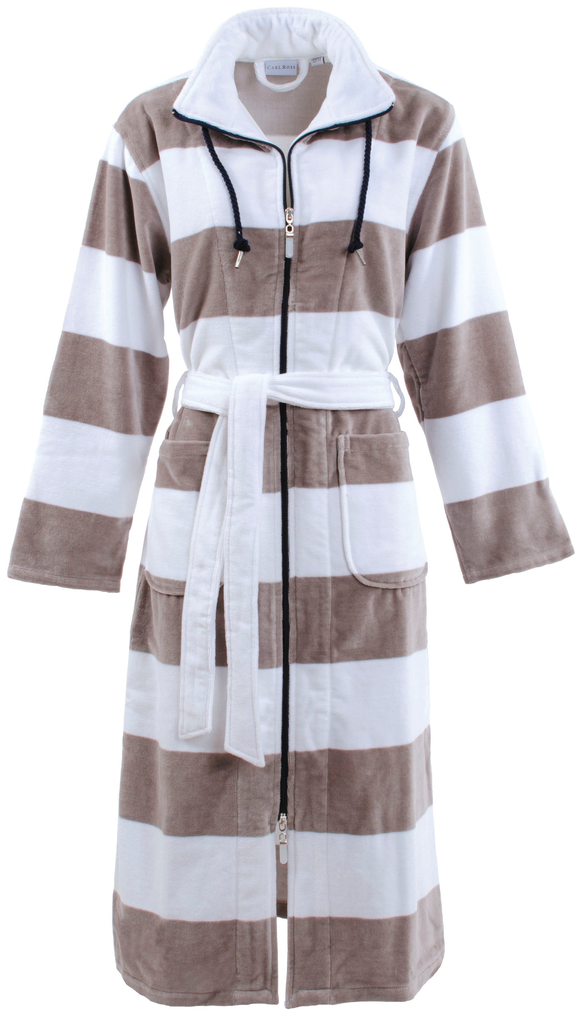 Carl Ross Damenbademantel 106400, Langform, Velours, Stehkragen, 2-Wege Rei günstig online kaufen