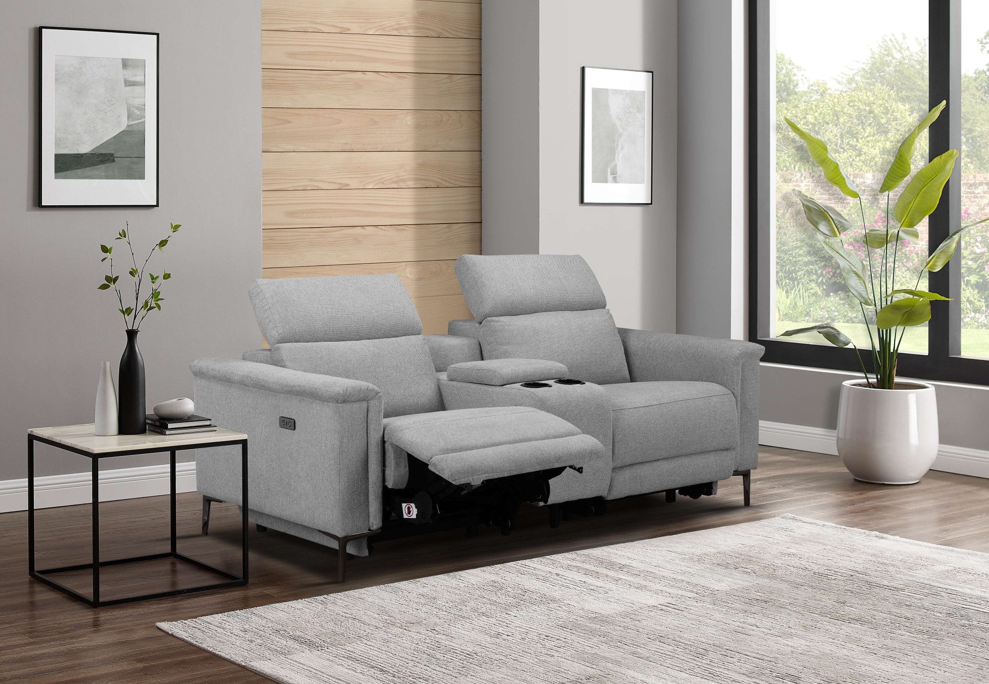 2-Sitzer LUND, Struktur, Kinosofa, Relaxfunktion, TV-Sessel, man./elektrisch
