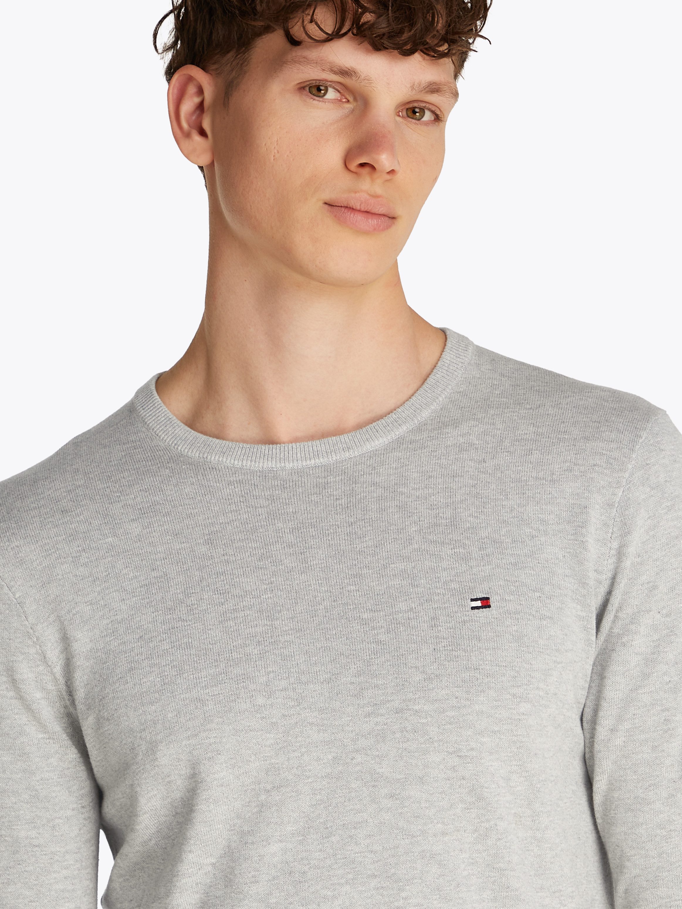 Tommy Hilfiger Rundhalspullover ESSENTIAL COTTON Crewneck Regular Fit Premium Mode