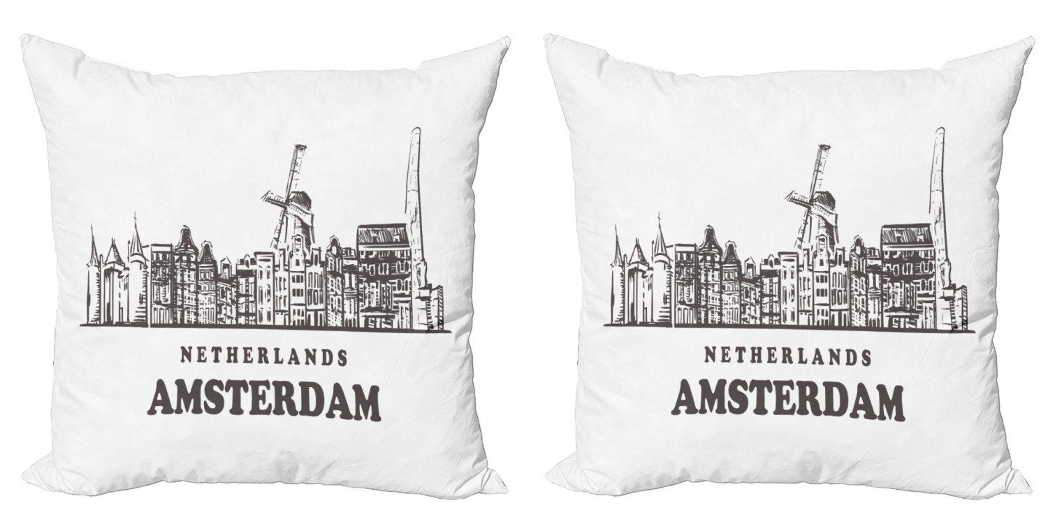 Niederlande Modern City Stück), Digitaldruck, Skyline Kissenbezüge Doppelseitiger Accent Amsterdam (2 Abakuhaus